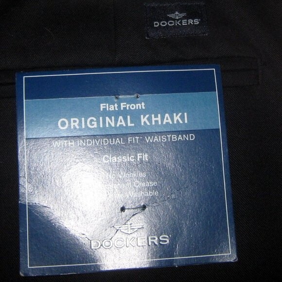 Dockers Black Flat Front Khakis Size 30 Inseam 30 slacks NWT - Picture 5 of 7